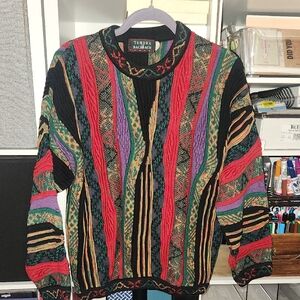 VIntage Tundra for Bachrach Canada multicolor 3D knit crewneck sweater Size S/P